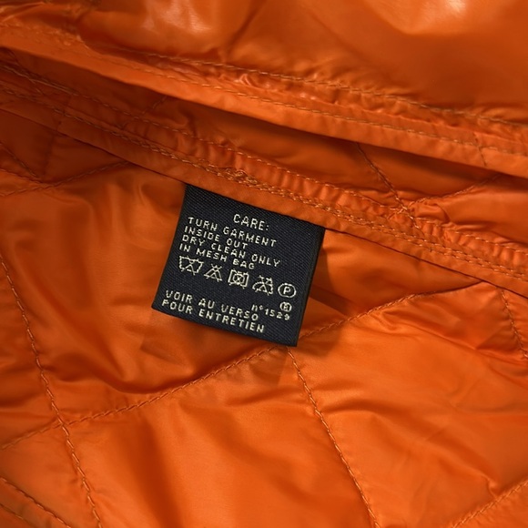 Ralph Lauren Sport Vintage Orange Puffer Vest Size Medium Feather Down F… - Picture 10 of 10